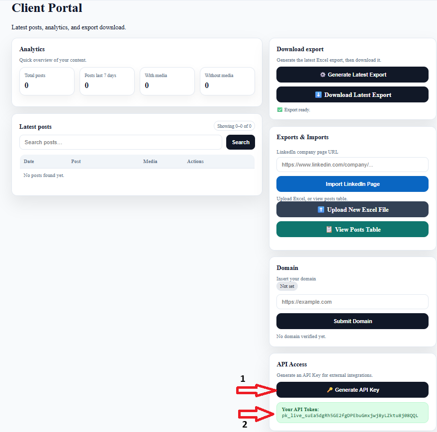 Widget key in dashboard